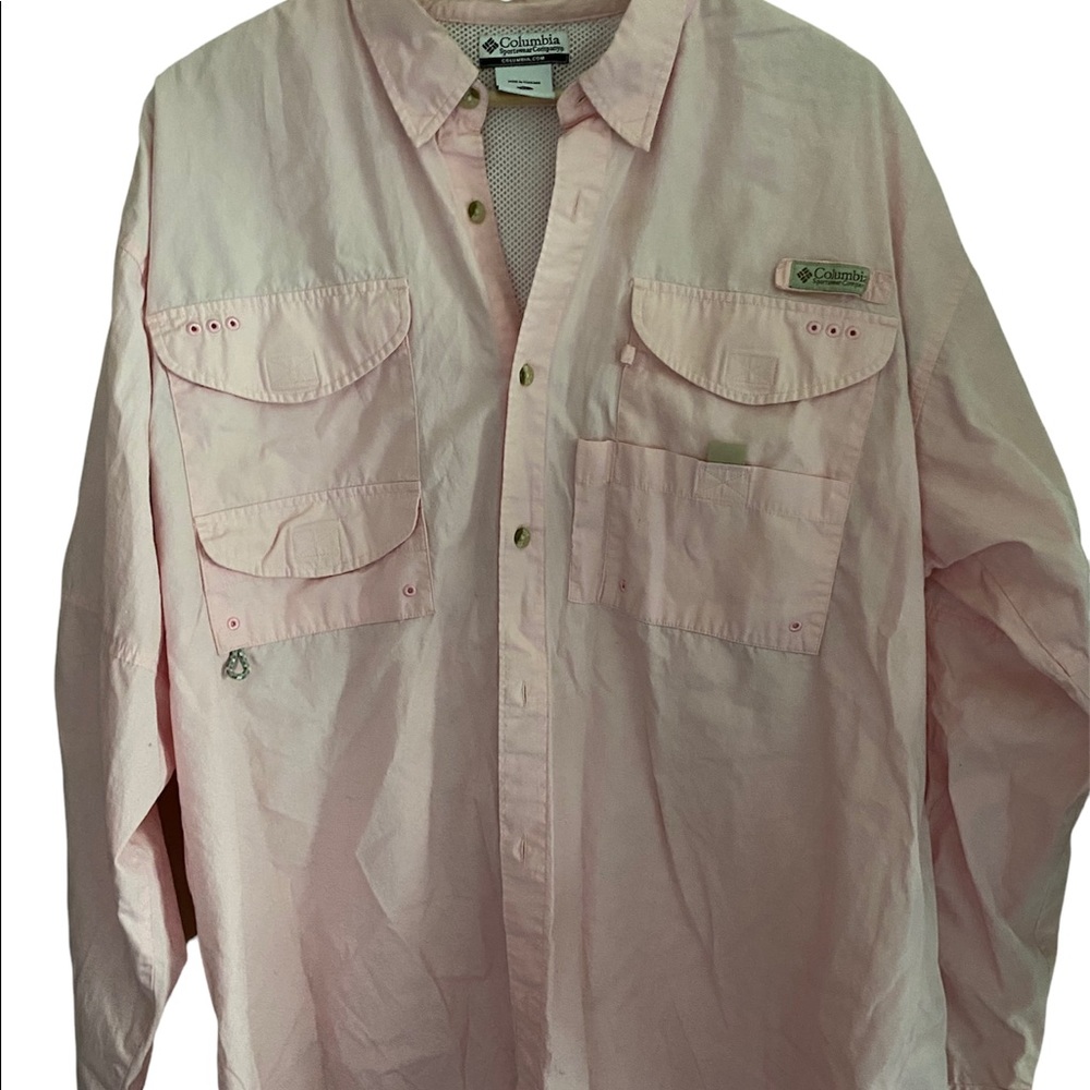 PFG Columbia light pink fishing shirt XL